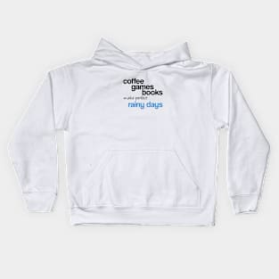 Coffee games books (White) Kids Hoodie